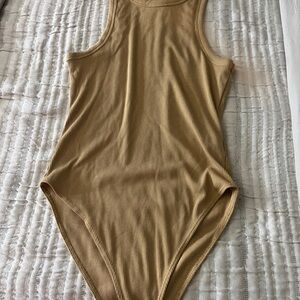 Tan Ribbed Bodysuit